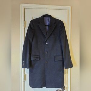 SUITSUPPLY  Men's 100% PURE CASHMERE Black Long Lined Coat